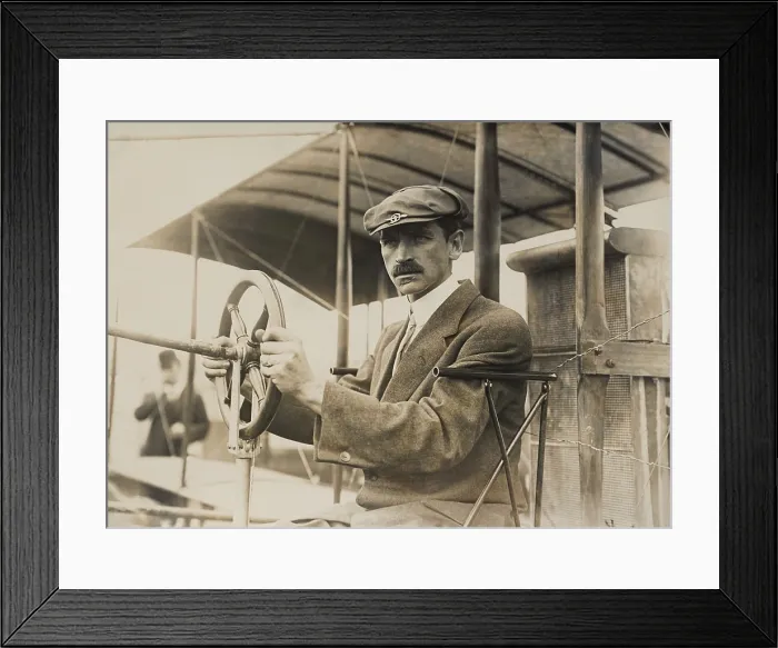 Framed Print : Glenn Curtiss at the Grande Semaine dAviation meeting at Reims, France, August 1909