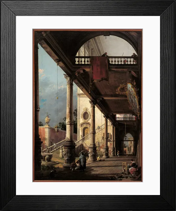 Framed Print : Perspective with Portico, by Giovanni Antonio Canal known as Canaletto, 1765, 18th Century, oil on canvas, cm 130 x 92 - Italy, Veneto, Venice, Accademia Art Galleries, inv. 463 Framed Print : Perspective with Portico, by Giovanni Antonio Canal known as Canaletto, 1765, 18th Century, oil on canvas, cm 130 x 92 - Italy, Veneto, Venice, Accademia Art Galleries, inv. 463