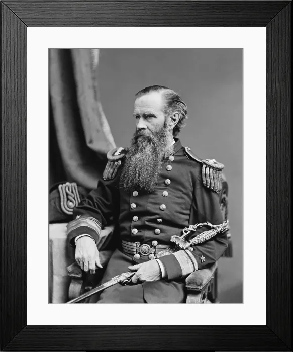 Framed Print : Union Admiral John Worden was a career officer in the US Navy from 1834 to 1886