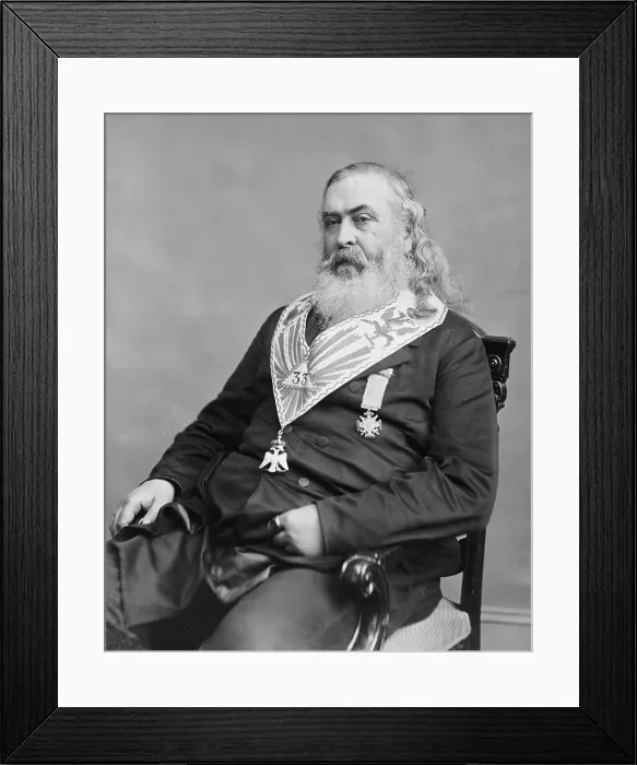 Framed Print : Albert Pike, was a Confederate Brigadier General, who created Cherokee regiments during the US Civil War