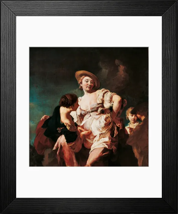 Framed Print : The Soothsayer, by Giovan Battista Piazzetta, 1740, 18th Century, oil on canvas, cm 154 x 114 - Italy, Veneto, Venice, Accademia Art Galleries. All