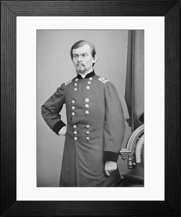 Framed Print : US Civil War General Franz Sigel was a German refugee from the failed Baden Revolution of 1848. He was a political general who recruited German immigrants into Union forces