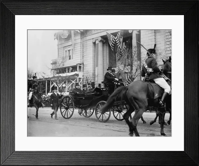 Framed Print : President-elect Wilson and President Taft, going to the Capitol on inauguration day, March 4, 1913
