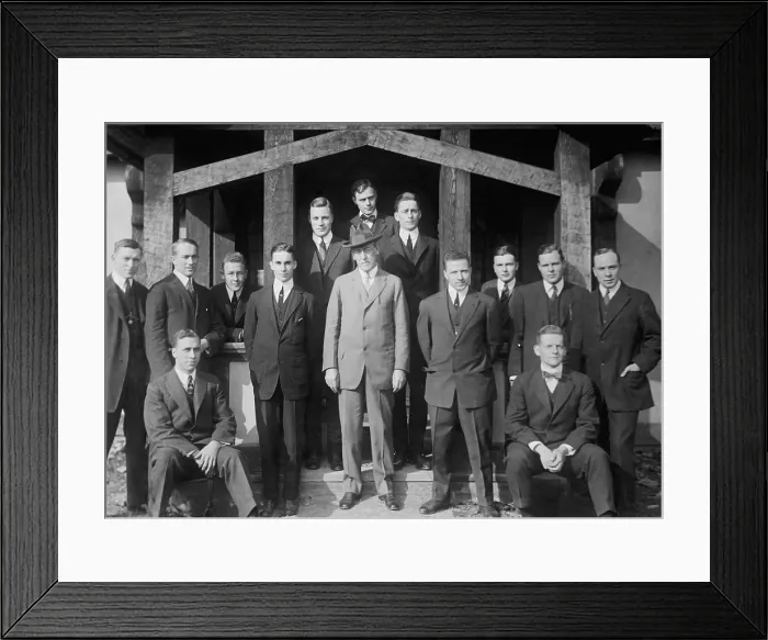 Framed Print : President Woodrow Wilson with Princeton University students in 1913