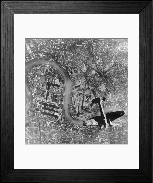 Framed Print : German Heinkel 111 bomber over London. Below is the River Thames and Tower Bridge. German photo taken Sept. 7, 1940 during first days of World War 2. (BSLOC_2014_6_3) Framed Print : German Heinkel 111 bomber over London. Below is the River Thames and Tower Bridge. German photo taken Sept. 7, 1940 during first days of World War 2. (BSLOC_2014_6_3)