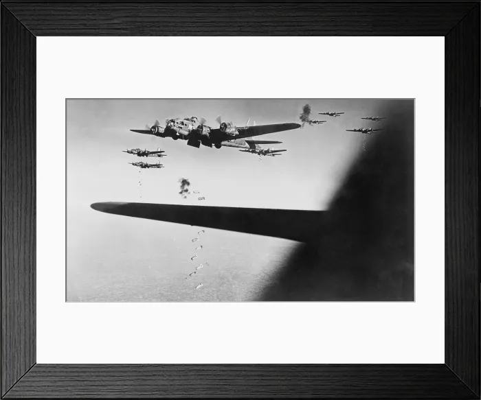 Framed Print : American B-17s drop bombs over Meudon, France, Sept. 23, 1943. France was the second most bombed country in Europe during the Second World War