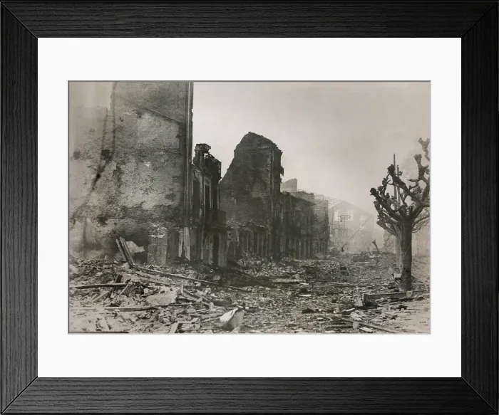 Framed Print : Guernica, in ruins after a series of bombings by the Nationalists.During the Spanish Civil War, on April 29, 1937