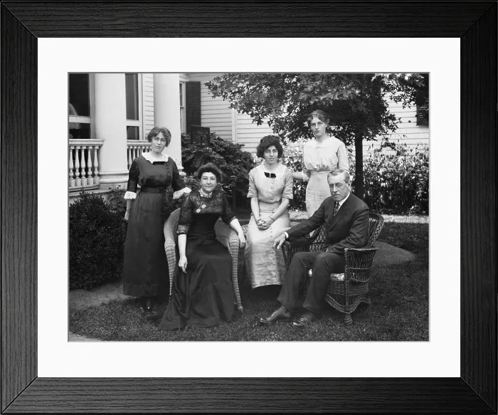Framed Print : Woodrow and Ellen Wilson with their three daughters, L-R: Margaret, Eleanor, and Jessie Framed Print : Woodrow and Ellen Wilson with their three daughters, L-R: Margaret, Eleanor, and Jessie