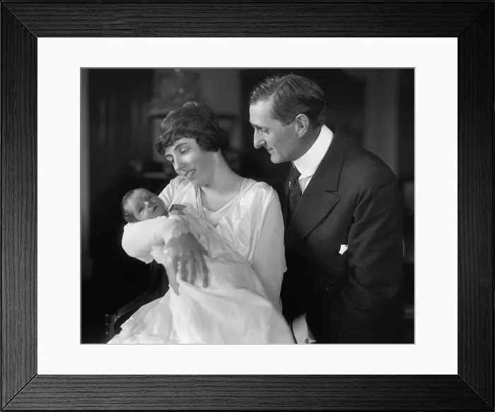 Framed Print : Ellen Wilson McAdoo in the arms of her mother, Eleanor Randolph Wilson, 1915. Ellens father William McAdoo, the Secretary of the Treasury, is at her side