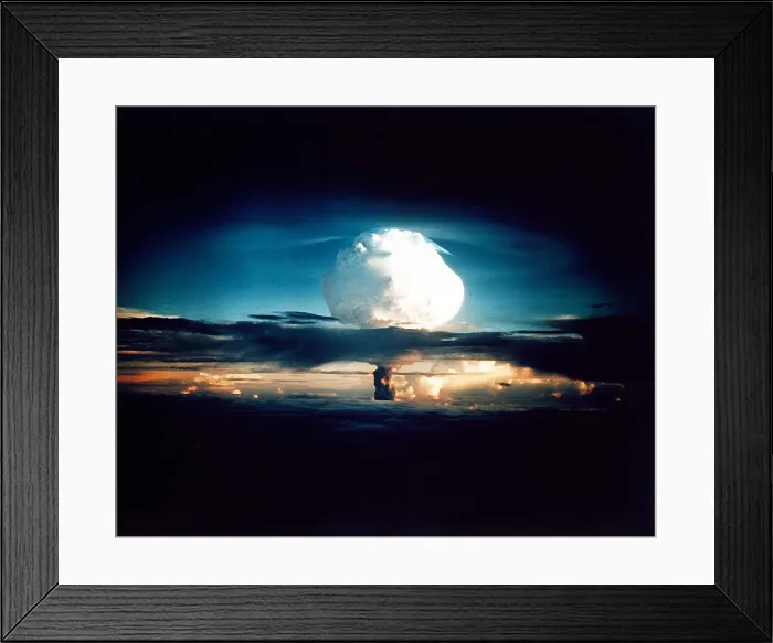 Framed Print : The MIKE shot, was the first successful full-scale test hydrogen bomb, on Oct. 31, 1952. The test took place on Enewetak Atoll in the Marshall Islands Framed Print : The MIKE shot, was the first successful full-scale test hydrogen bomb, on Oct. 31, 1952. The test took place on Enewetak Atoll in the Marshall Islands