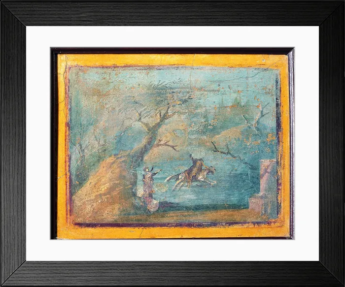 Framed Print : Frissus and Elle, by unknown artist, 10-1, 1st Century B.C. ripped fresco, 37 x 45 cm - Italy, Campania, Naples, National Archaeological Museum, Room LXXIII, inv. 9478