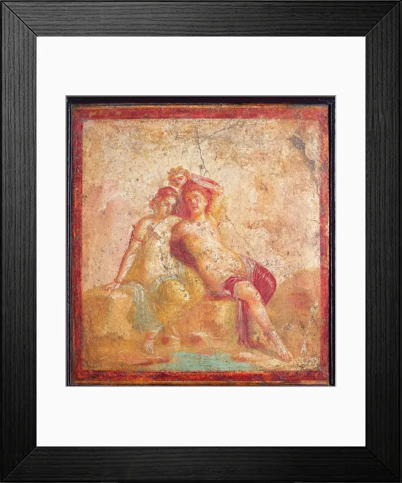 Framed Print : Perseus and Andromeda, by unknown artist, 45-79, 1st Century A.D. ripped fresco, 66 x 62 cm - Italy, Campania, Naples, National Archaeological Museum, Room LXXIII, inv. 8996