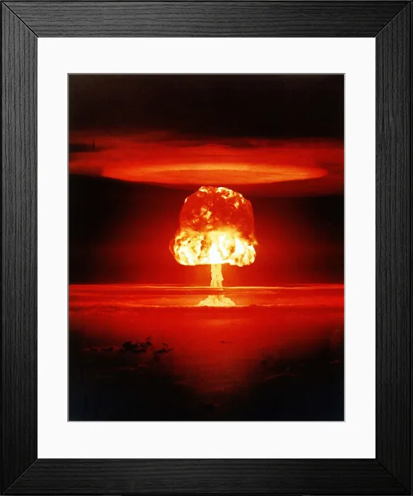 Framed Print : The ROMERO shot, was a hydrogen bomb that yielded 11 megatons of energy. It was exploded on Bikini Atoll in the Marshall Islands on March 27, 1954 Framed Print : The ROMERO shot, was a hydrogen bomb that yielded 11 megatons of energy. It was exploded on Bikini Atoll in the Marshall Islands on March 27, 1954