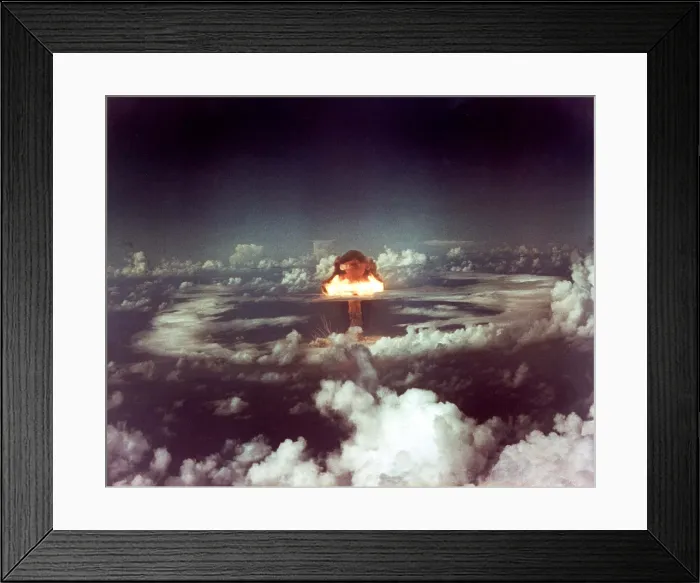 Framed Print : The KING shot was a 500 kilotons nuclear bomb. It was the largest pure-fission bomb yet exploded when detonated North of Runit Island, Enewetak, Marshall Islands. Nov. 15, 1952 Framed Print : The KING shot was a 500 kilotons nuclear bomb. It was the largest pure-fission bomb yet exploded when detonated North of Runit Island, Enewetak, Marshall Islands. Nov. 15, 1952