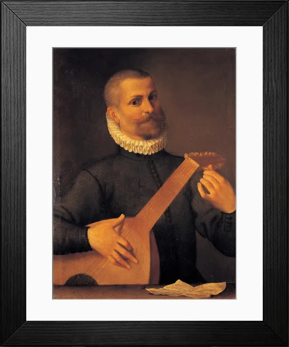 Framed Print : Carracci Agostino, The Mandola Player, 1557 - 1602, 16th Century -17th Century, oil on canvas, Italy, Campania, Naples Framed Print : Carracci Agostino, The Mandola Player, 1557 - 1602, 16th Century -17th Century, oil on canvas, Italy, Campania, Naples