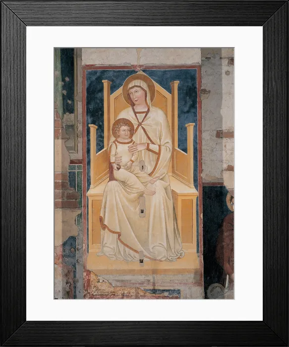 Framed Print : Verona Artist, Madonna and Child Enthroned, 14th Century, fresco, Italy, Veneto, Verona, San Zeno Maggiore basilica (103240) Everett CollectionMondadori Portfolio**US SALES ONLY**