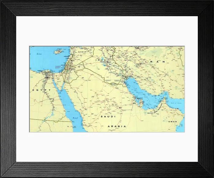 Framed Print : The Middle East. 1990