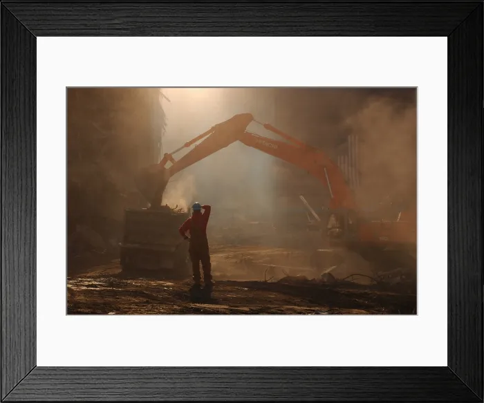 Framed Print : Steam shovel loads debris from the World Trade Center disaster site for transport to the Staten Island landfill. Oct. 19 2011. Photo: Everett Collection Framed Print : Steam shovel loads debris from the World Trade Center disaster site for transport to the Staten Island landfill. Oct. 19 2011. Photo: Everett Collection