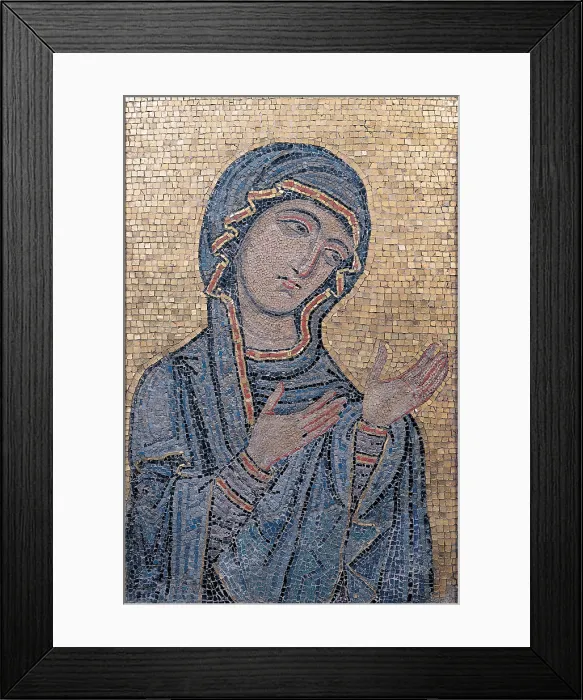 Framed Print : Unknown artist, Madonna Advocata, 12th Century, portable mosaic, Italy, Sicily, Palermo, Diocesan Museum (103385) Everett CollectionMondadori Portfolio**US SALES ONLY**