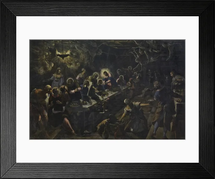 Framed Print : The Last Supper, by Jacopo Robusti known as Tintoretto, 1592 - 1594, 16th Century, oil on canvas, cm 365 x 568 - Italy, Veneto, Venice, San Giorgio Maggiore Church. All Framed Print : The Last Supper, by Jacopo Robusti known as Tintoretto, 1592 - 1594, 16th Century, oil on canvas, cm 365 x 568 - Italy, Veneto, Venice, San Giorgio Maggiore Church. All