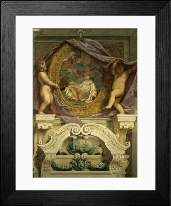 Framed Print : Cignani Carlo, Apparitions of the Archangel Michael, 1665, 17th Century, fresco, Italy, Emilia Romagna, Bologna, San Michele in Bosco Church