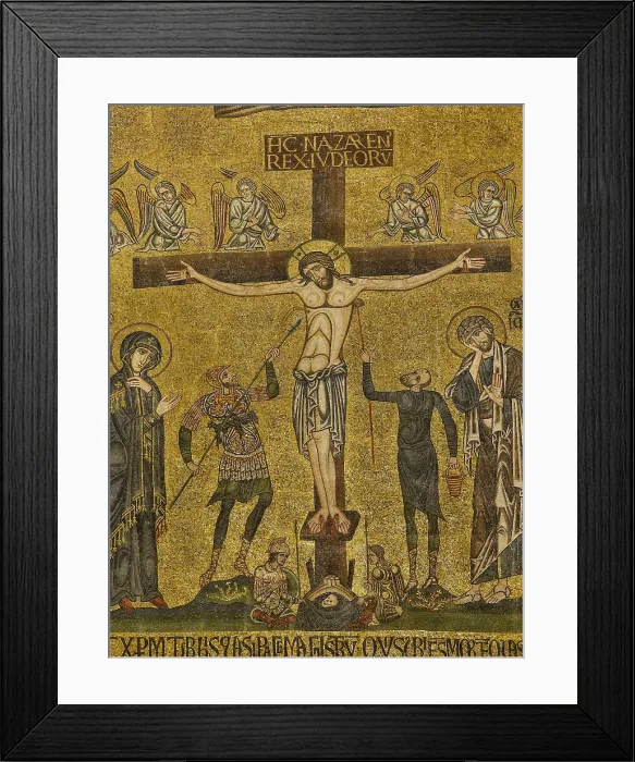 Framed Print : St Marks Basilica, Venice, by Unknown Artist, 10th Century, - Italy, Veneto, Venice, San Marco Basilica. Detail. Central dome. Arch. The Crucifixion Framed Print : St Marks Basilica, Venice, by Unknown Artist, 10th Century, - Italy, Veneto, Venice, San Marco Basilica. Detail. Central dome. Arch. The Crucifixion
