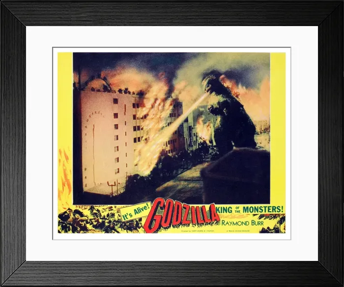 Framed Print : GODZILLA, KING OF THE MONSTERS!, lobbycard, 1956 Framed Print : GODZILLA, KING OF THE MONSTERS!, lobbycard, 1956