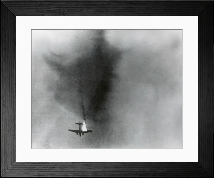 Framed Print : Allied plane burns overhead during the 1st Allied Airborne Army's assault near Wesel, Germany Framed Print : Allied plane burns overhead during the 1st Allied Airborne Army's assault near Wesel, Germany