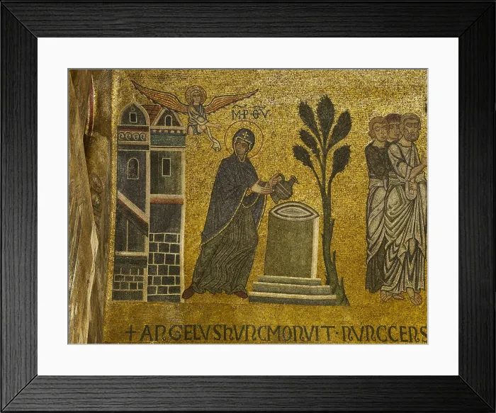 Framed Print : St Marks Basilica, Venice, by Unknown Artist, 10th Century, - Italy, Veneto, Venice, San Marco Basilica. Detail. West aisle left transept. Announcement to Mary Framed Print : St Marks Basilica, Venice, by Unknown Artist, 10th Century, - Italy, Veneto, Venice, San Marco Basilica. Detail. West aisle left transept. Announcement to Mary