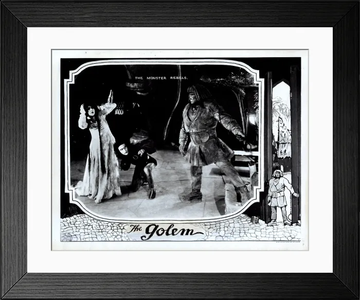 Framed Print : THE GOLEM, (aka DER GOLEM, WIE ER IN DIE WELT KAM, aka THE GOLEM: HOW HE CAME INTO THE WORLD'), from left, Ernst Deutsch, Lyda Salmonova, Paul Wegener, 1920