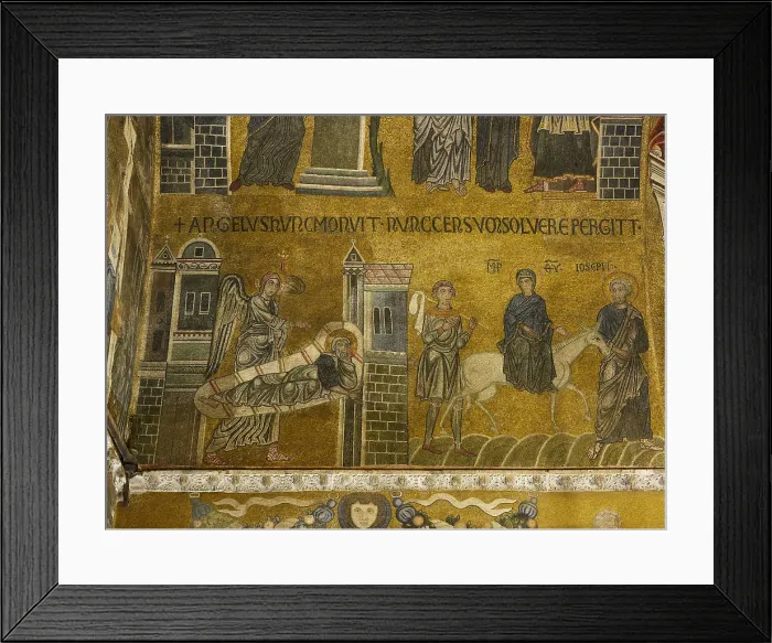 Framed Print : St Marks Basilica, Venice, by Unknown Artist, 10th Century, - Italy, Veneto, Venice, San Marco Basilica. Detail. Aisle of the left transept. The mission of Joseph. Left side