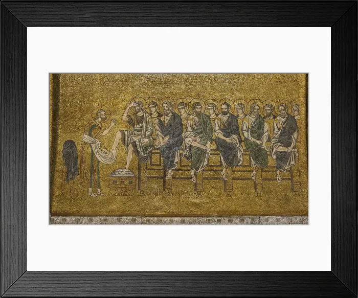 Framed Print : St Marks Basilica, Venice, by Unknown Artist, 10th Century, - Italy, Veneto, Venice, San Marco Basilica. Detail. Arch of the right transept, east wall. The Washing of the Feet