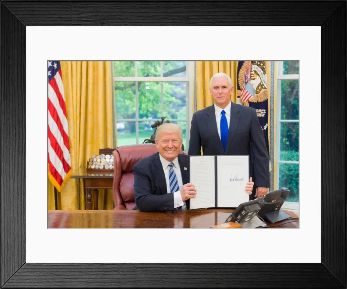 Framed Print : President Donald Trump establishing the Presidential Advisory Commission on Election Integrity
