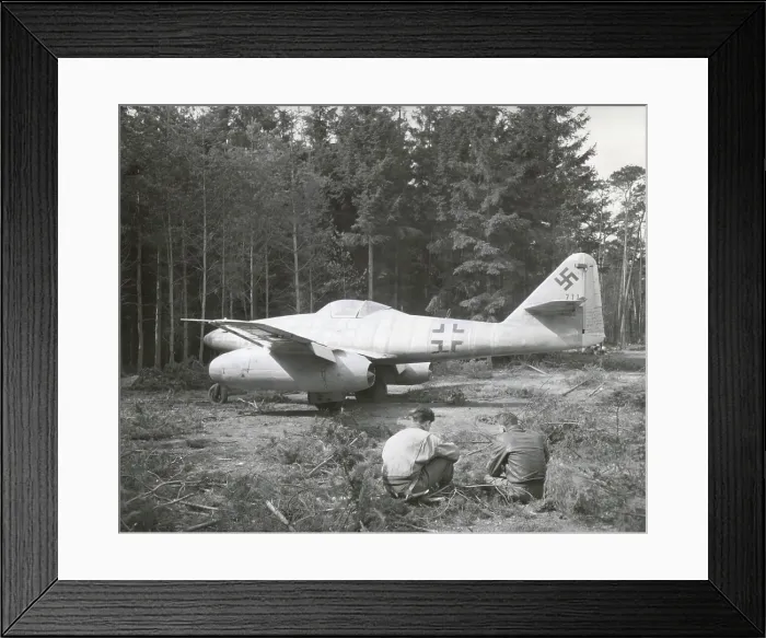 Framed Print : German jet-propelled plane at Rheinmain Airport near Frankfurt, Germany Framed Print : German jet-propelled plane at Rheinmain Airport near Frankfurt, Germany