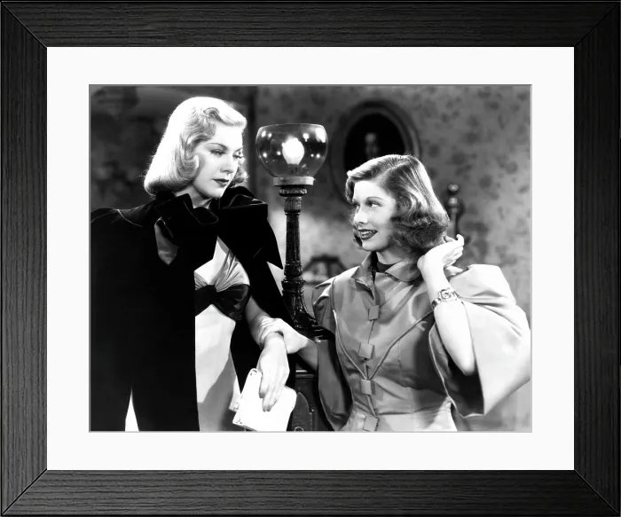 Framed Print : STAGE DOOR, from left, Ginger Rogers, Lucille Ball, 1937