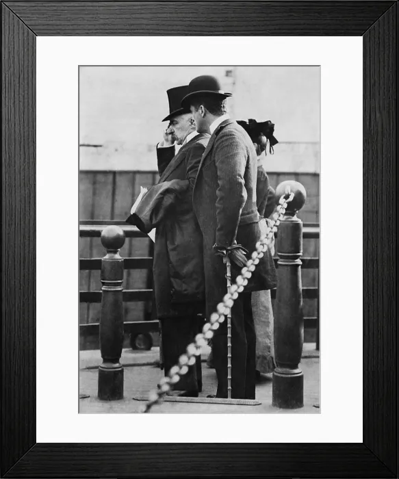 Framed Print : John Pierpont Morgan and his chief lieutenant, Robert Bacon, in 1902. In the previous year they formed the U.S. Steel Corporation