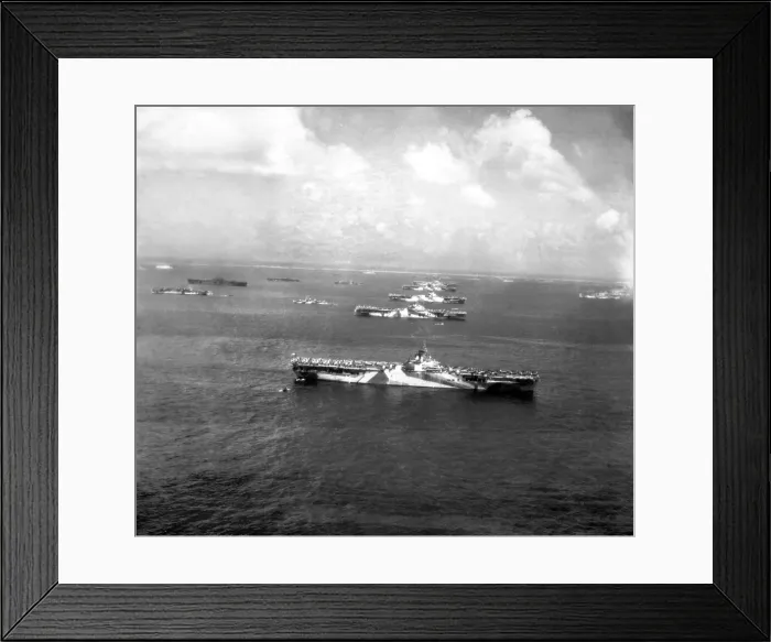 Framed Print : Murderers Row, U.S. Air Craft Carriers at Ulithi Atoll, Dec. 1944