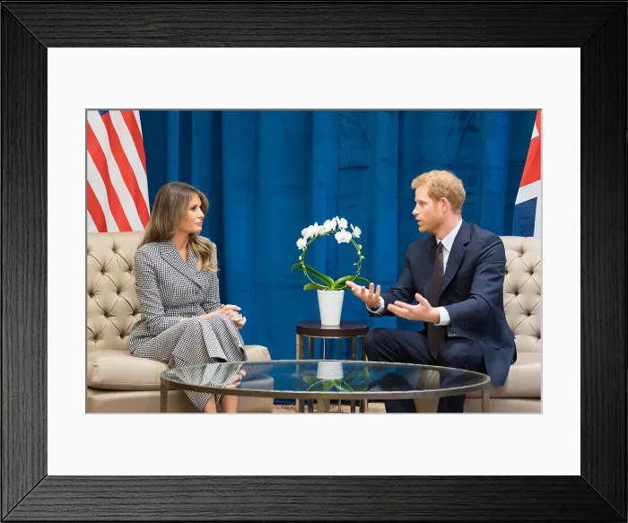 Framed Print : First Lady Melania Trump and Prince Harry at the INVICTUS GAMES in Toronto, Canada. On Sept