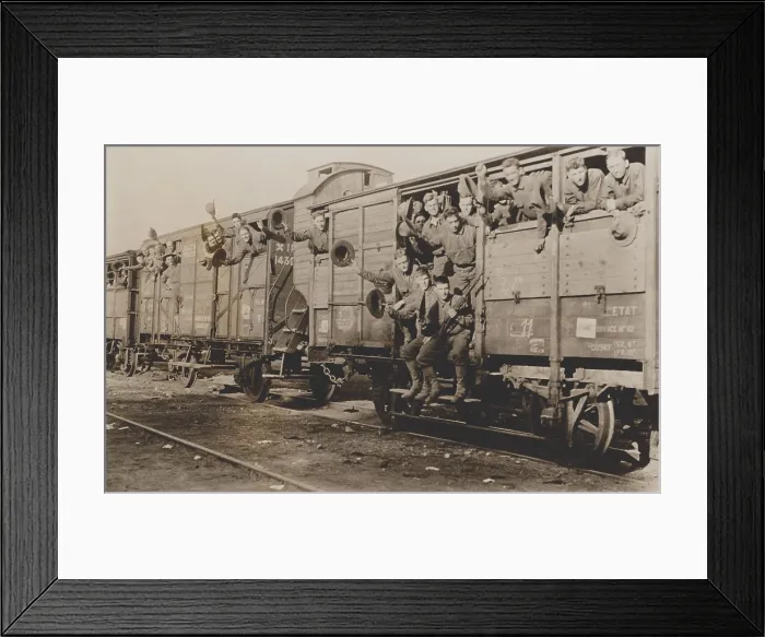 Framed Print : U.S. Marines newly arrived in France enroute to a training camp during World War 1 Framed Print : U.S. Marines newly arrived in France enroute to a training camp during World War 1