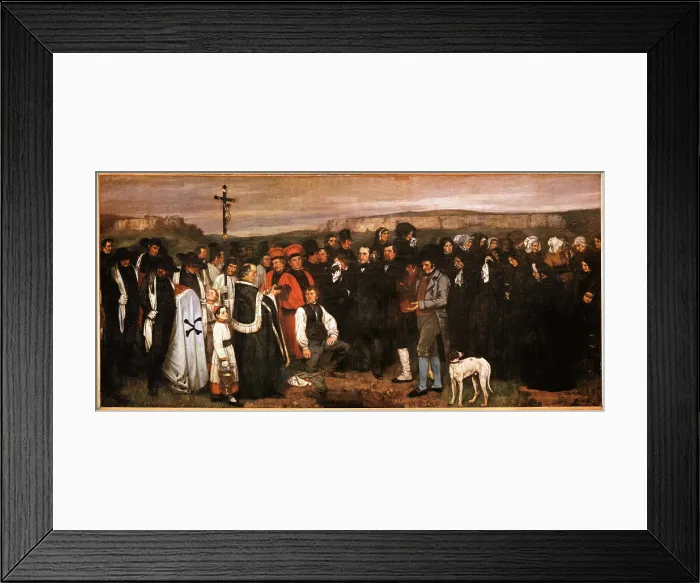 Framed Print : Funeral at Ornans, by Gustave Courbet, 1849 - 1850, 19th Century, oil on canvas, cm 315 x 668 - France, Ile de France, Paris, Muse dOrsay. All