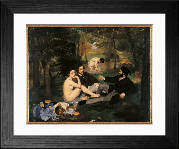 Framed Print : Breakfast in the Greenery, by Edouard Manet, 1863, 19th Century, oil on canvas, cm 208 x 264, 5 - France, Ile de France, Paris, Muse dOrsay. All Framed Print : Breakfast in the Greenery, by Edouard Manet, 1863, 19th Century, oil on canvas, cm 208 x 264, 5 - France, Ile de France, Paris, Muse dOrsay. All