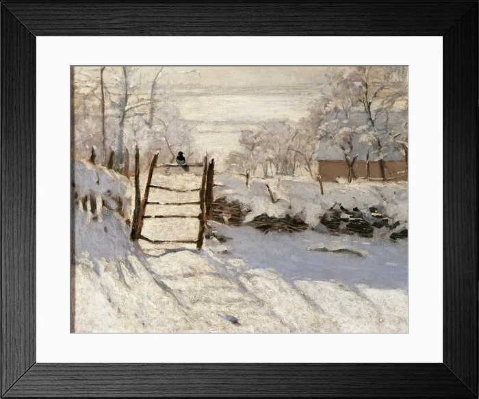 Framed Print : The Magpie, by Claude Monet, 1868 - 1869, 19th Century, oil on canvas, cm 89 x 130 - France, Ile de France, Paris, Muse dOrsay, RF1984-164