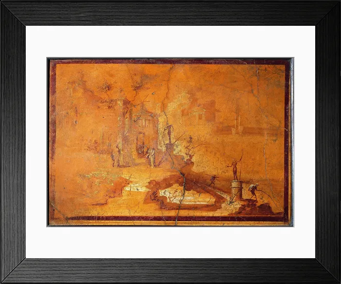 Framed Print : Yellow Monochrome, by unknown artist, 50-79, 1st Century A.D. ripped fresco, 65 x 95 cm - Italy, Campania, Naples, National Archaeological Museum, Room LXXIV, inv. 9493 Framed Print : Yellow Monochrome, by unknown artist, 50-79, 1st Century A.D. ripped fresco, 65 x 95 cm - Italy, Campania, Naples, National Archaeological Museum, Room LXXIV, inv. 9493