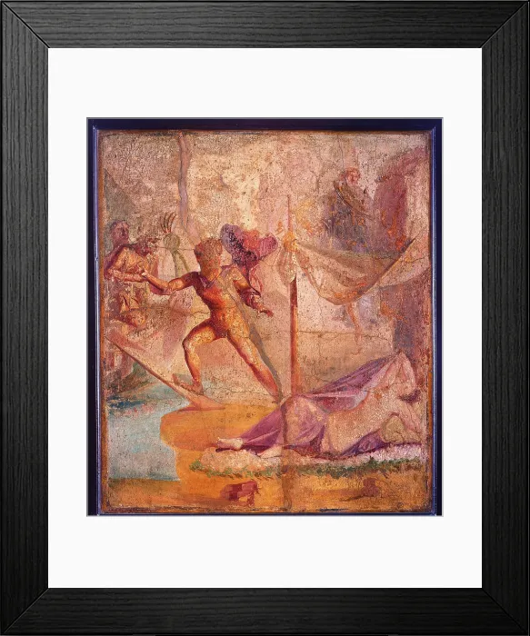 Framed Print : Theseus and Ariadne, by unknown artist, 35-45, 1st Century A.D. ripped fresco, 124 x 106 cm - Italy, Campania, Naples, National Archaeological Museum, Room LXXI, inv. 115396 Framed Print : Theseus and Ariadne, by unknown artist, 35-45, 1st Century A.D. ripped fresco, 124 x 106 cm - Italy, Campania, Naples, National Archaeological Museum, Room LXXI, inv. 115396