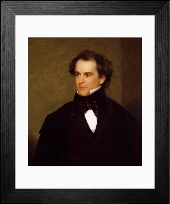 Framed Print : Nathaniel Hawthorne, 1840 portrait by Charles Osgood. Hawthorne published his first novel in 1828. The Scarlet Letter, was published over 20 years later, in 1850