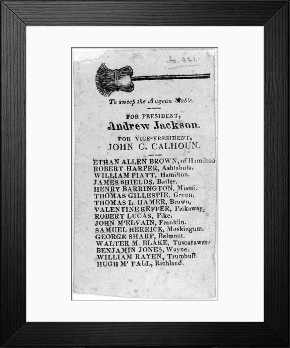 Framed Print : Andrew Jackson John C. Calhoun election ticket