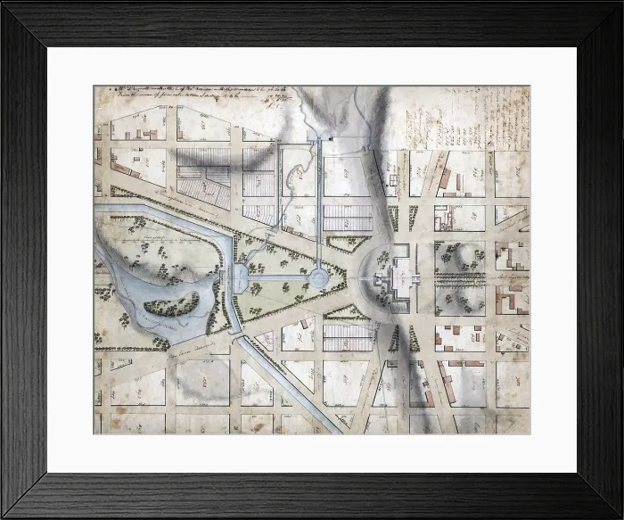 Framed Print : Washington, D.C. Map showing the grounds of the Capitol, District of Columbia, by Benjamin Henry Latrobe, Architect of the Capitol. 1815 Framed Print : Washington, D.C. Map showing the grounds of the Capitol, District of Columbia, by Benjamin Henry Latrobe, Architect of the Capitol. 1815