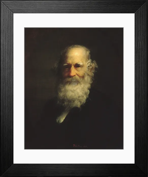 Framed Print : William Cullen Bryant, in portrait by Thomas Le Clear, 1876, which depicts an elderly Bryant, two years before his death. In the 1830s he was among Americas leading poets