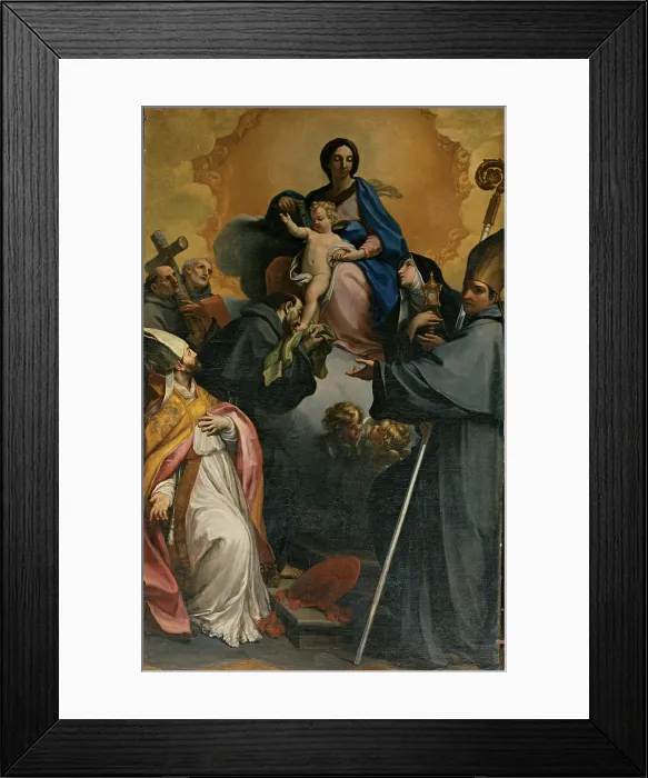 Framed Print : Benefial Marco, Madonna and Child with Saints, 1684 - 1764, 18th Century, canvas, Italy, Marche, Fermo, Ascoli Piceno, San Francesco church