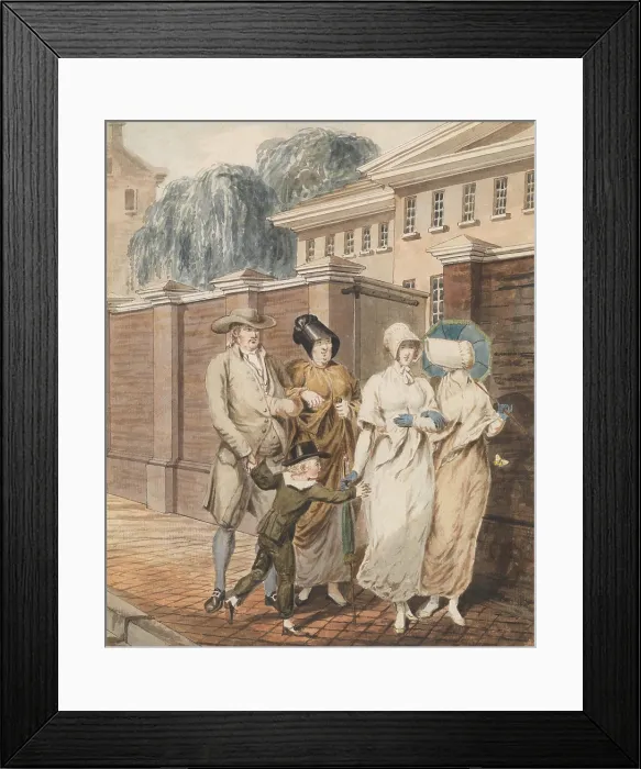 Framed Print : Sunday Morning in front of the Arch Street Meeting House, by John Lewis Krimmel, 1811-13